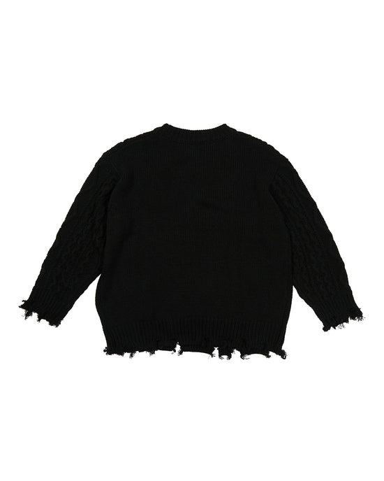 Destroyed Pullover Sweater - Black