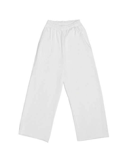 Load image into Gallery viewer, Elastic Waisted Comfort Wide Pants - Ivory
