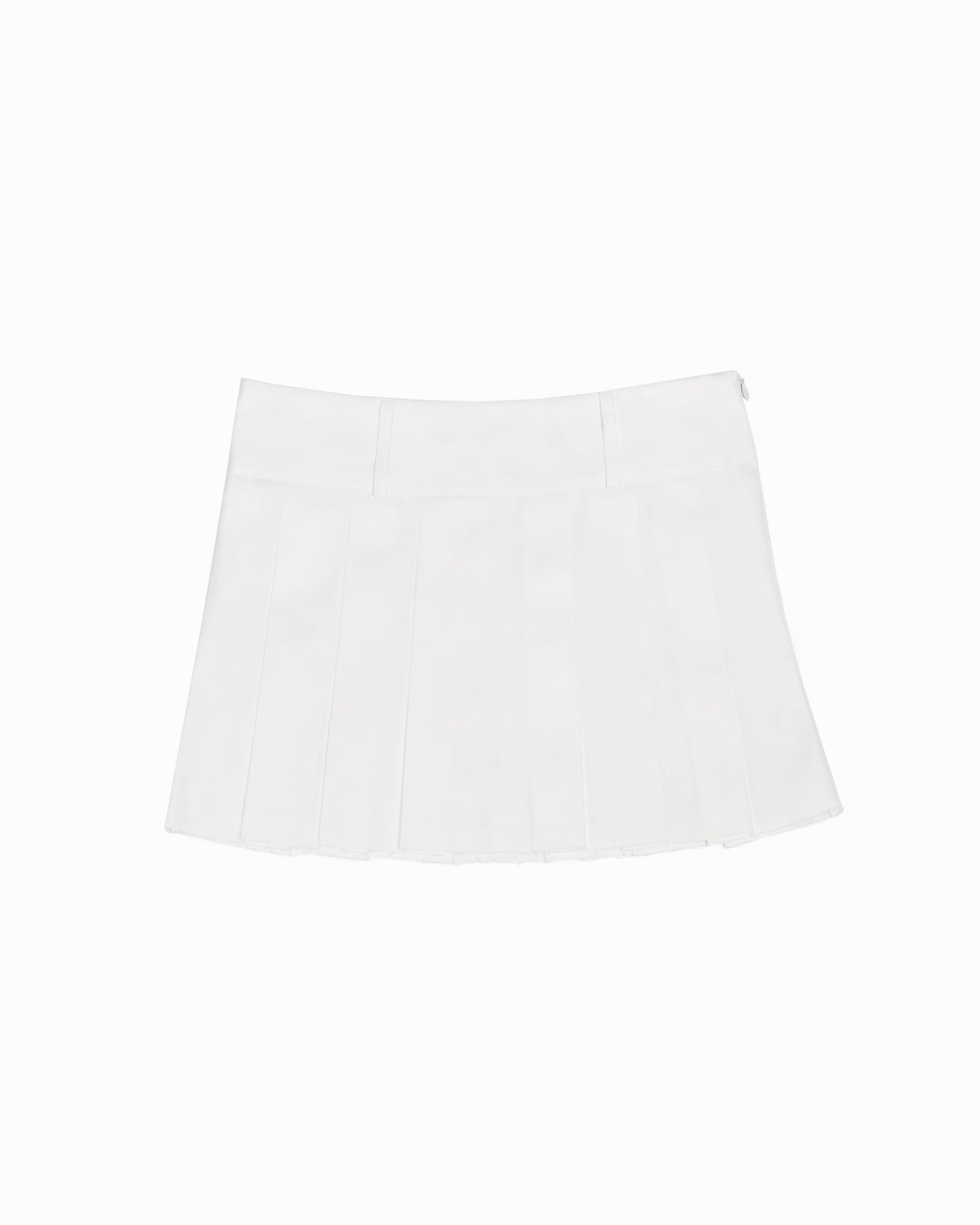 Pleated Micro Mini Skirt - White
