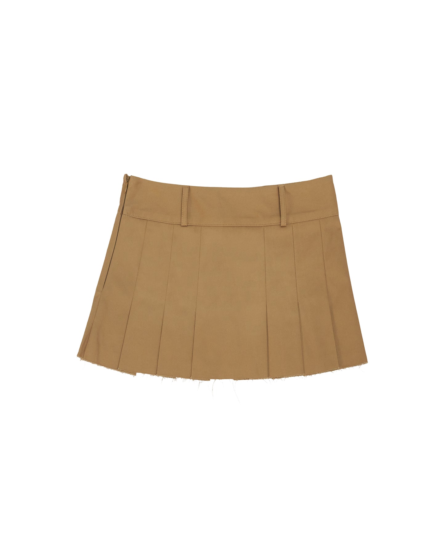 Pleated Micro Mini Skirt - Beige
