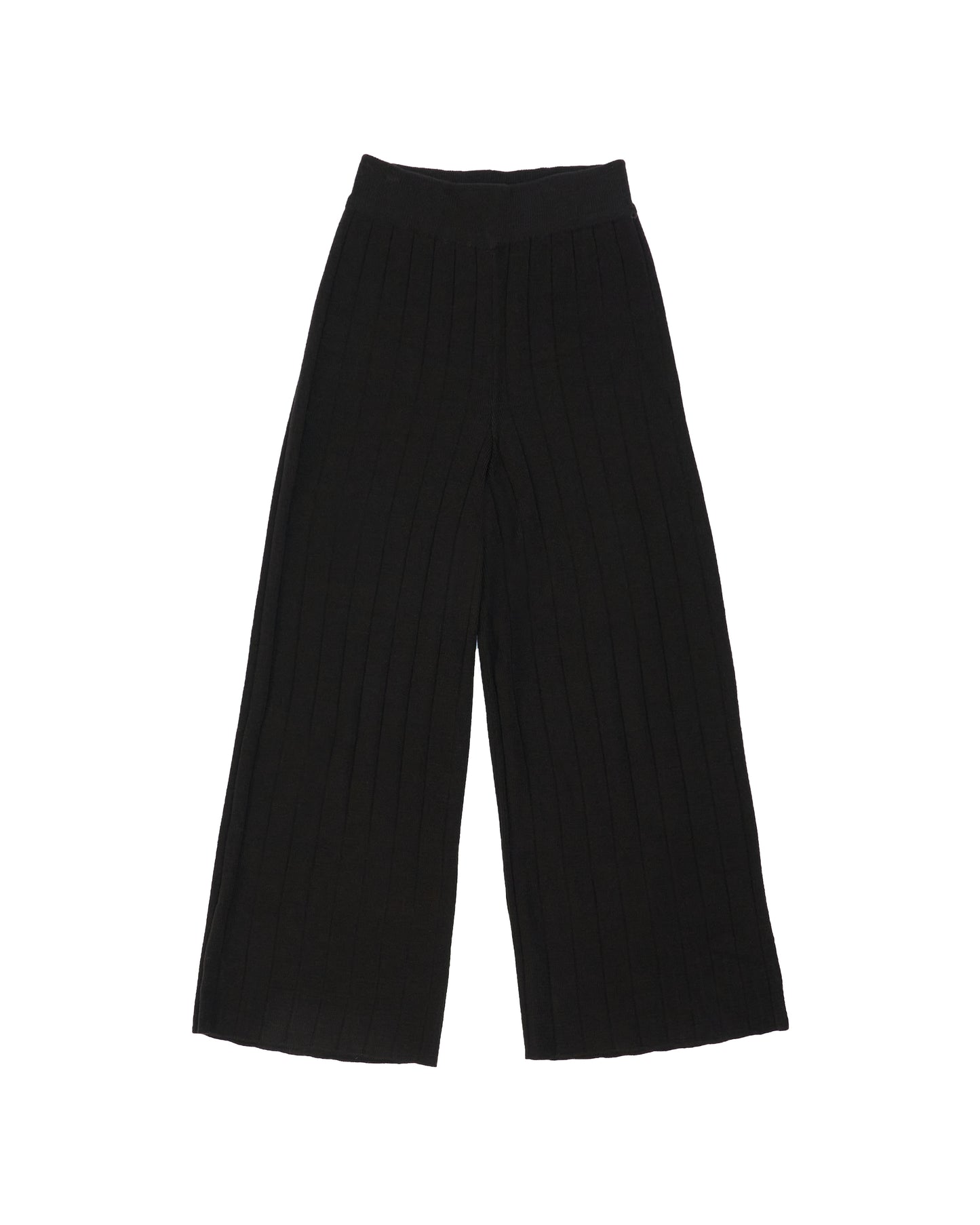 Load image into Gallery viewer, Knitted Wide Leg Pants - Black
