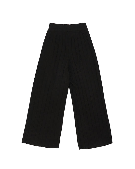 Load image into Gallery viewer, Knitted Wide Leg Pants - Black
